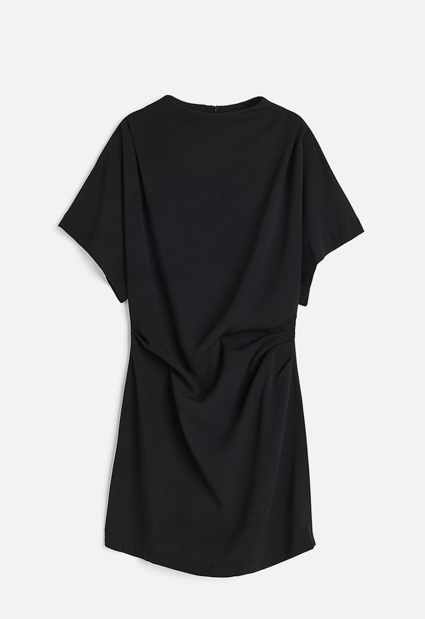 H&M - Gathered crêpe dress - black