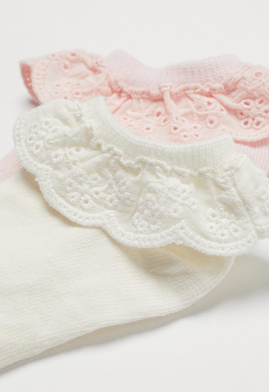 H&M - 2-pack trainer socks - white & pink