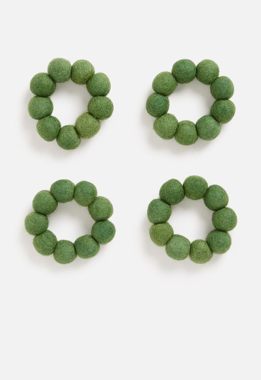Skaapie - Ivy napkin rings set Of 4 - green