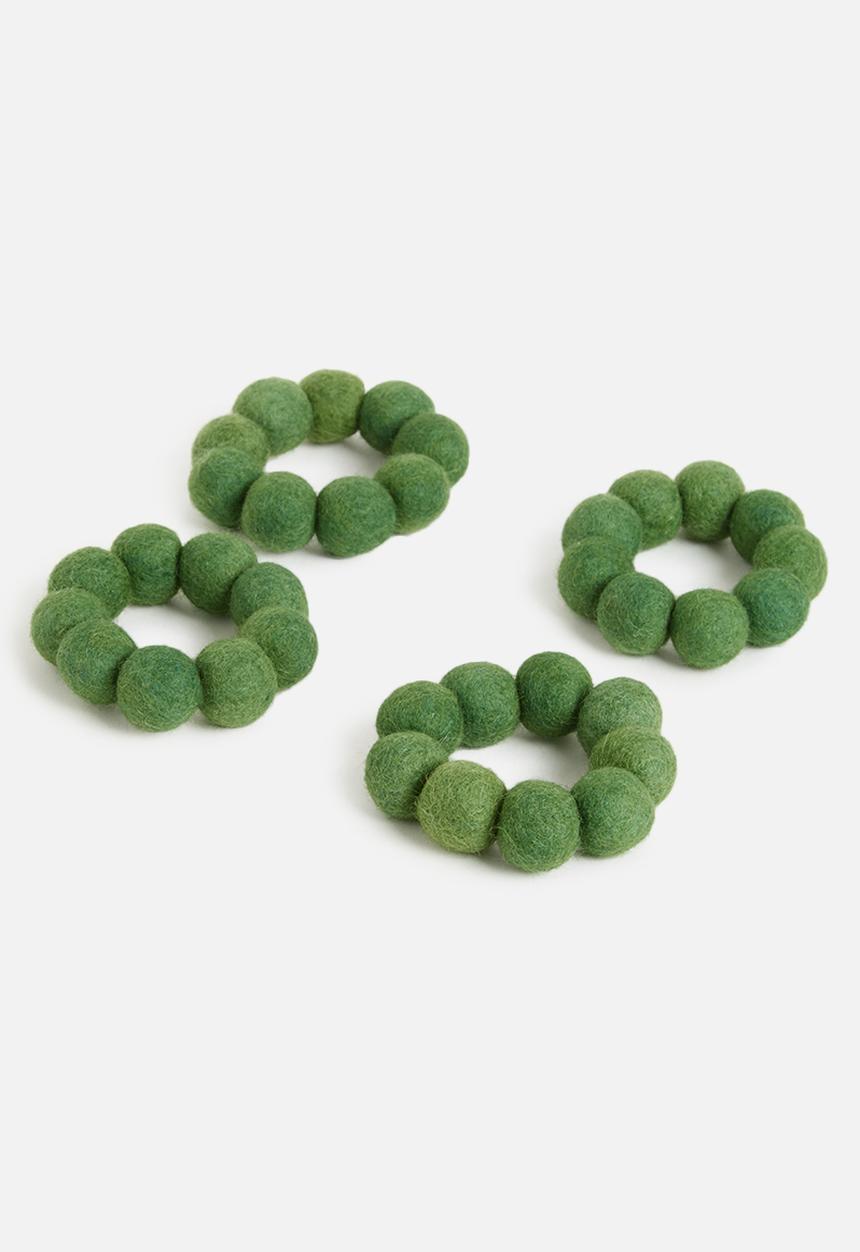 Skaapie - Ivy napkin rings set Of 4 - green