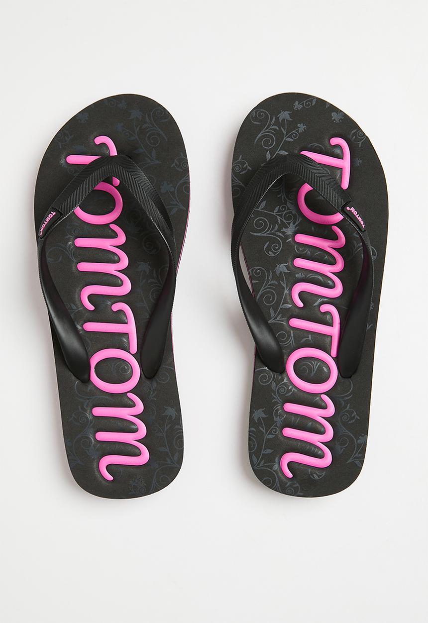 Tom Tom - Thong sandal -  black/hot pink