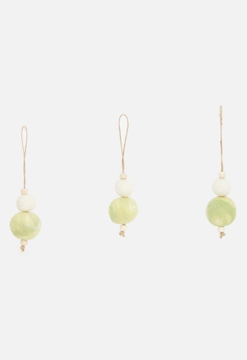 Skaapie - Noelle baubles set of 3 - green