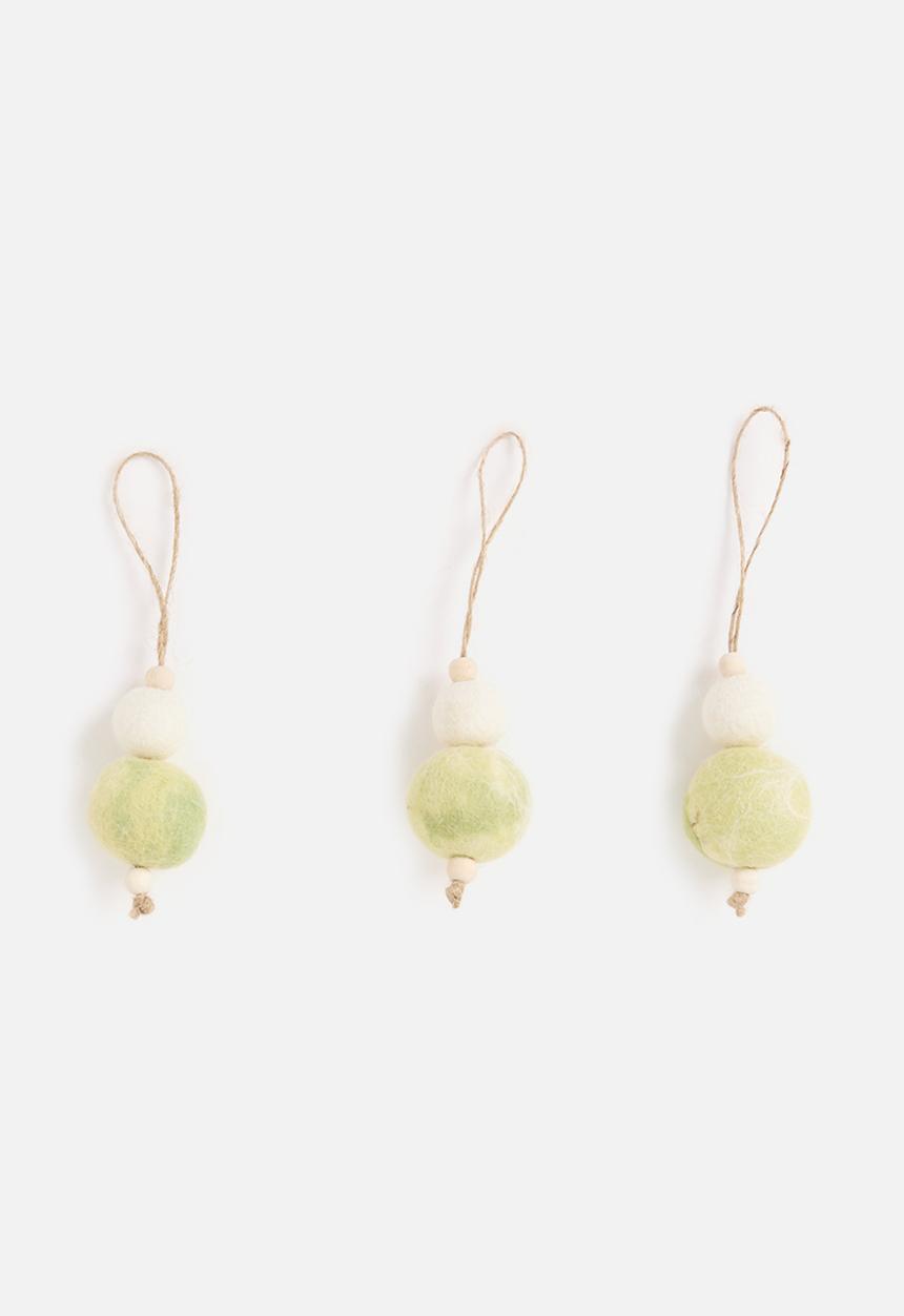 Skaapie - Noelle baubles set of 3 - green