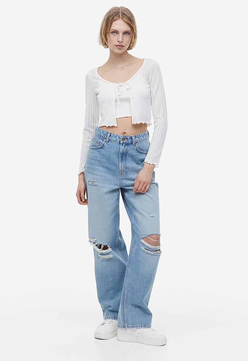 H&M - Tie-front cardigan - cream 