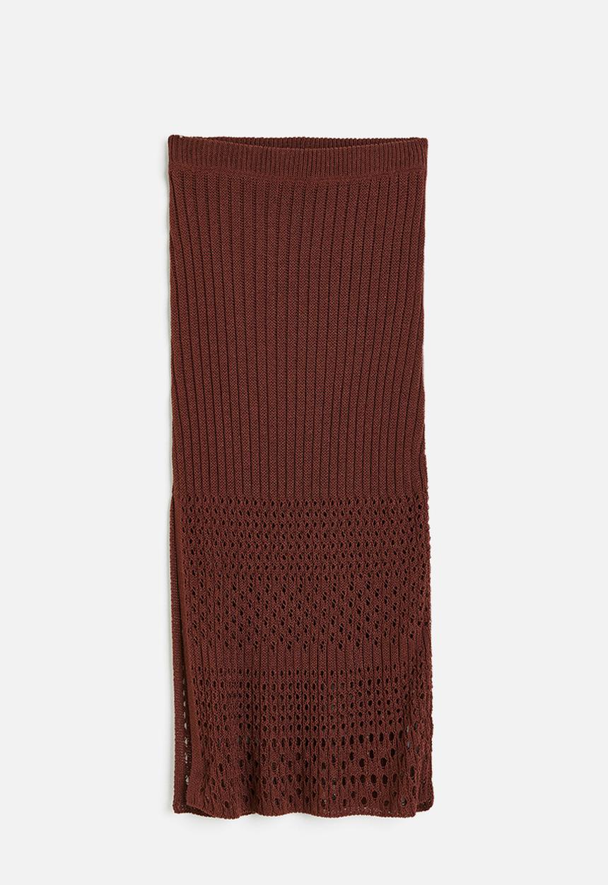 H&M - Pointelle-knit skirt - brown