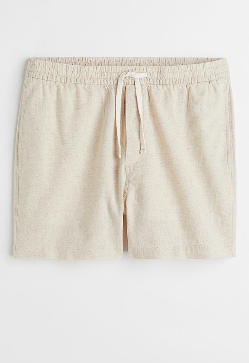 H&M - Regular fit linen-blend shorts - light beige