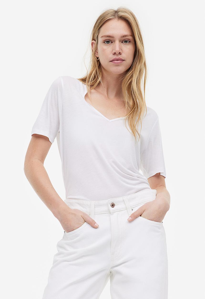 H&M - V-neck t-shirt - white