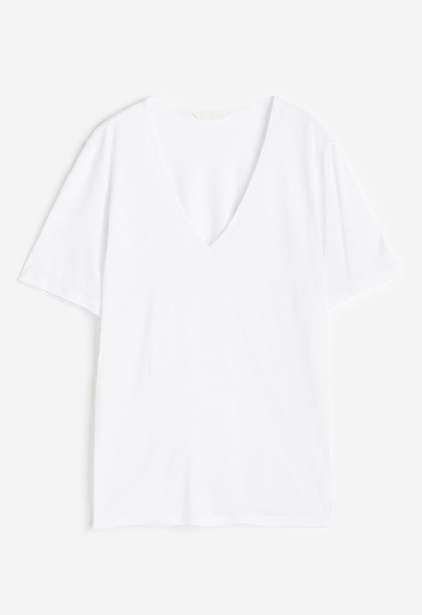 H&M - V-neck t-shirt - white