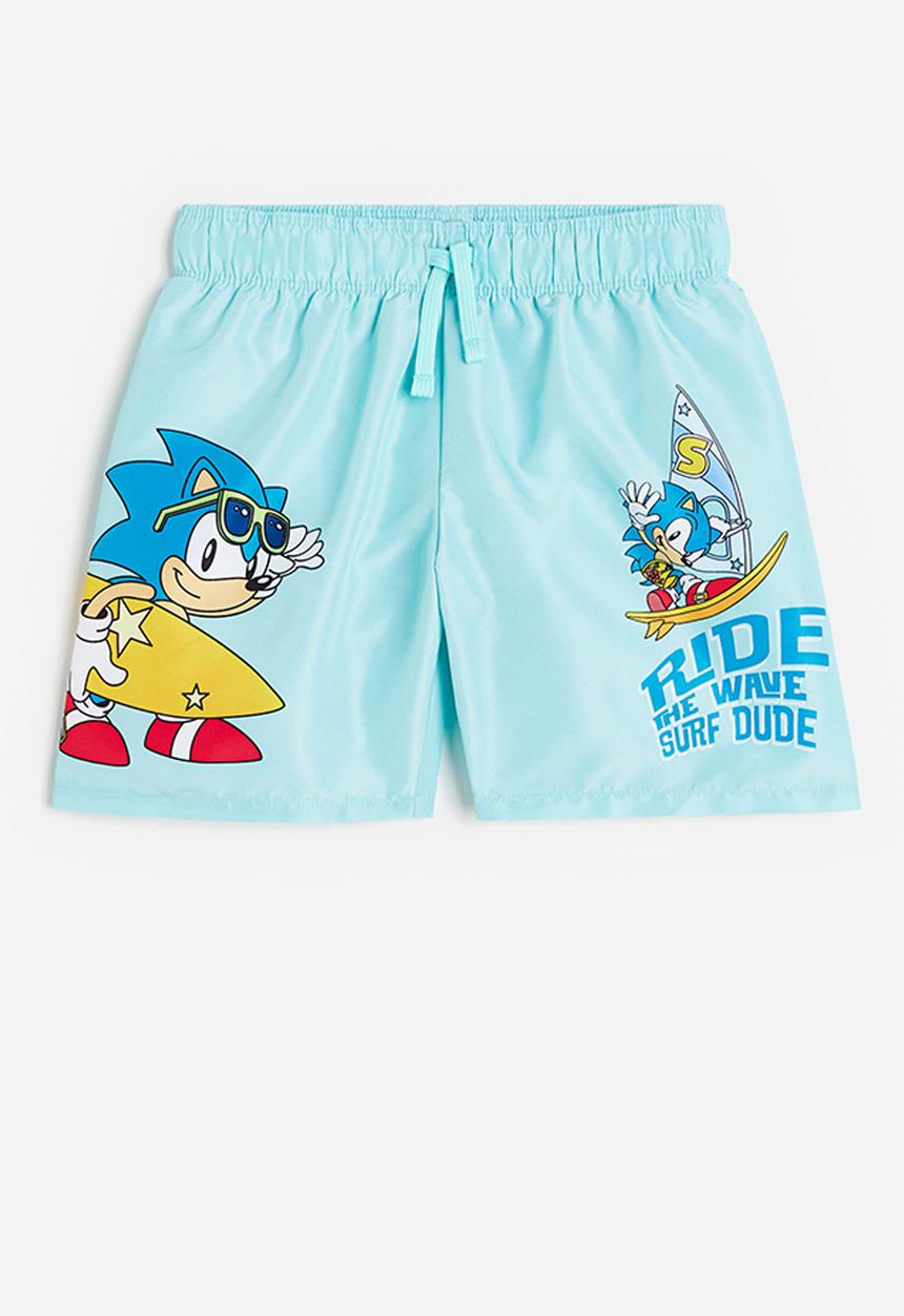 H&M - Printed swim shorts - turquoise/sonic the hedgehog