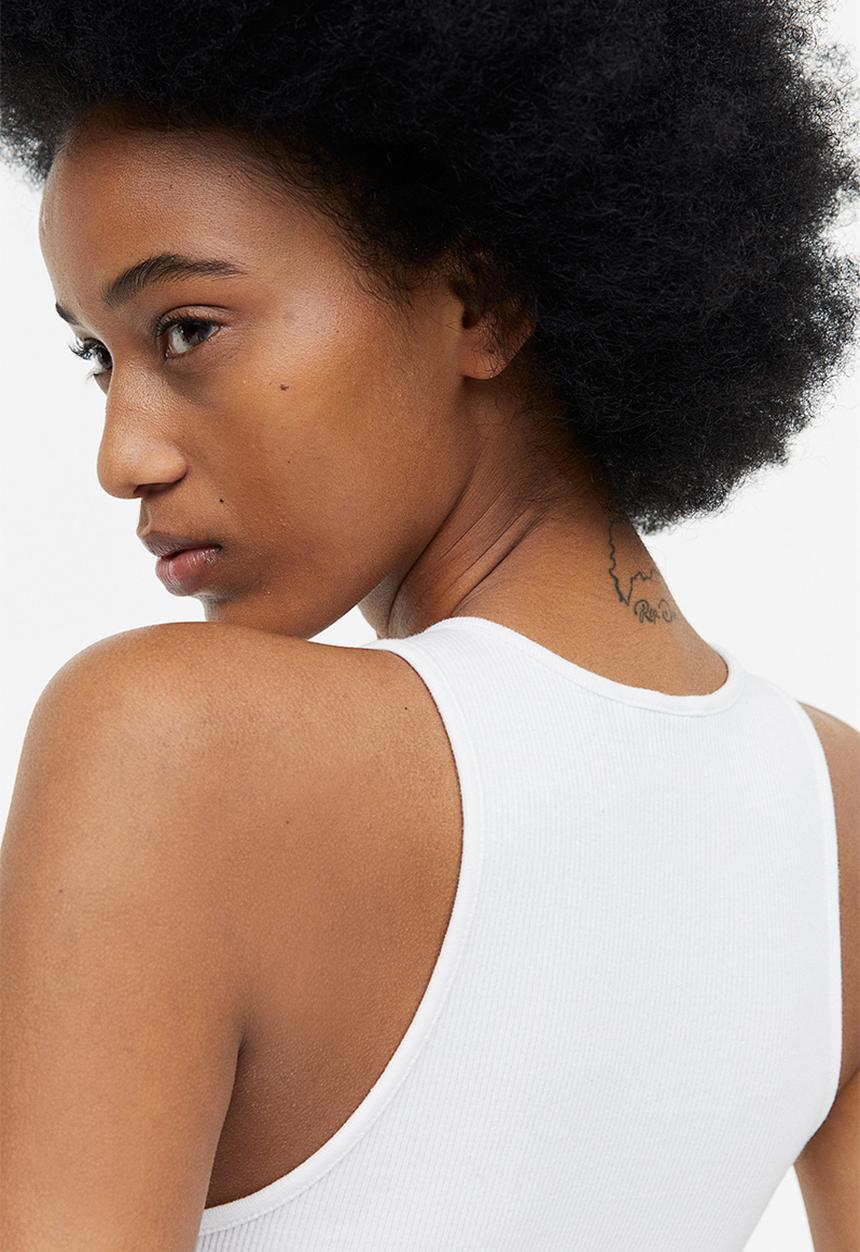 H&M - Ribbed vest top - white