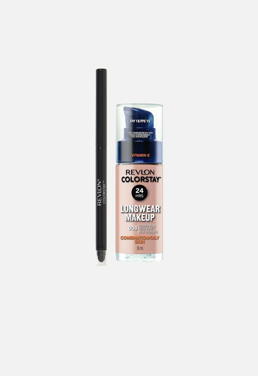 Revlon - ColorStay Longwear Combination/Oily Makeup & Eyeliner Special Offer - Golden Beige
