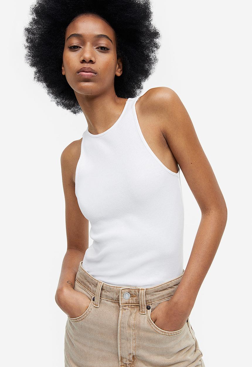 H&M - Ribbed vest top - white