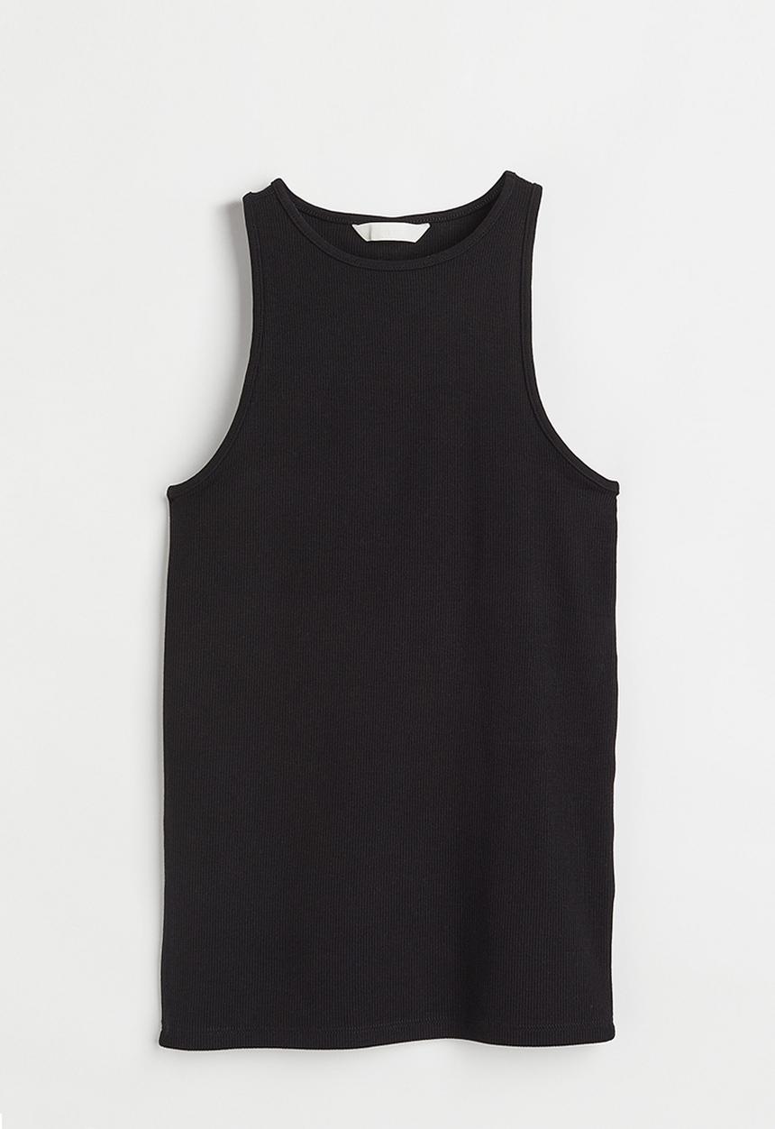 H&M - Ribbed vest top - black