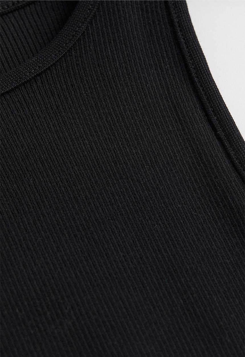 H&M - Ribbed vest top - black
