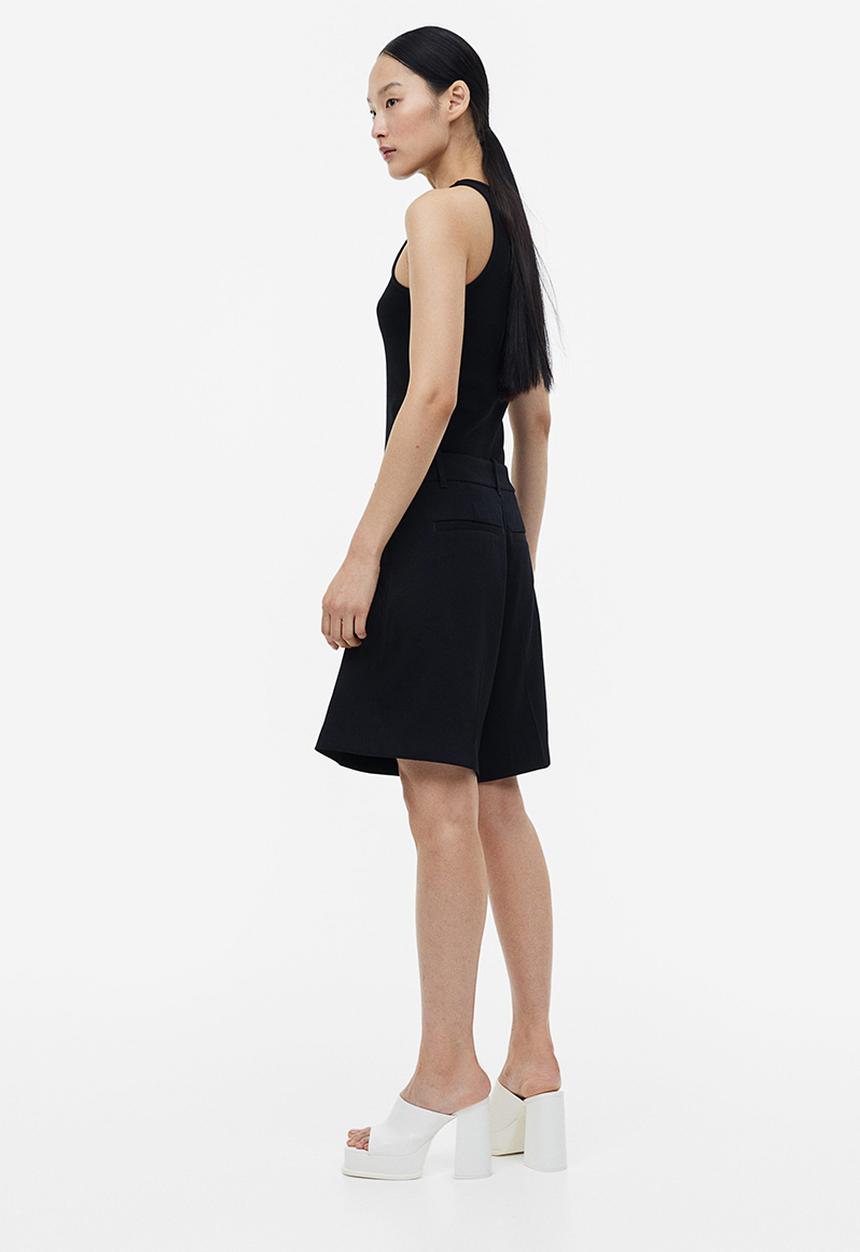 H&M - Ribbed vest top - black