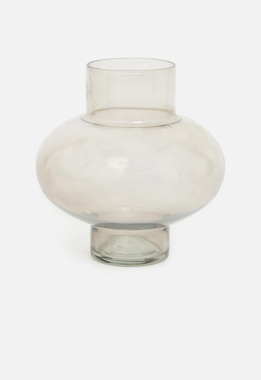 H&S - Plump recycled glass vase - grey