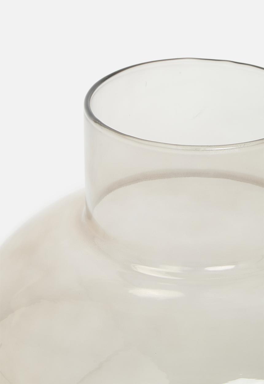 H&S - Plump recycled glass vase - grey