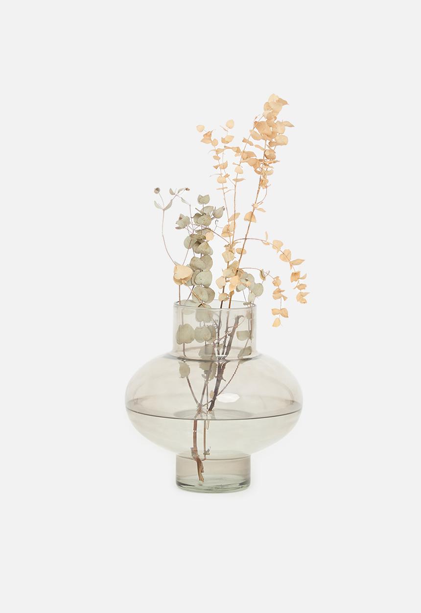 H&S - Plump recycled glass vase - grey