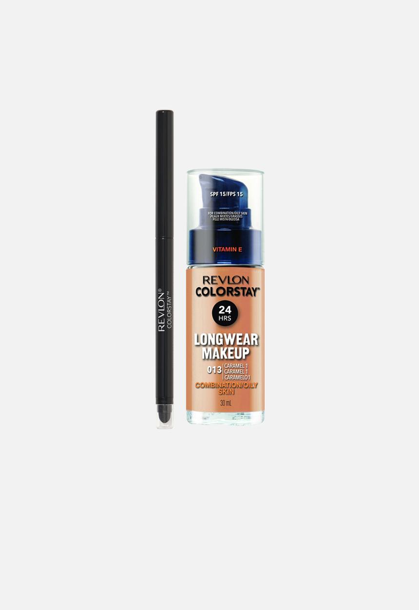 Revlon - ColorStay Longwear Combination/Oily Makeup & Eyeliner Special Offer - Caramel 1