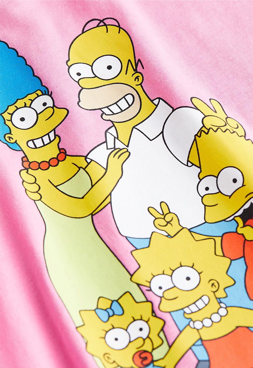 H&M - Oversized printed T-shirt - pink the simpsons 