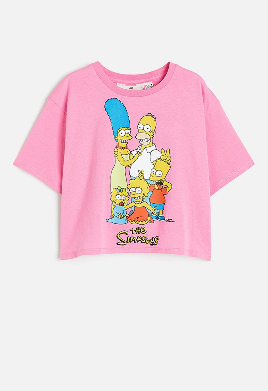 H&M - Oversized printed T-shirt - pink the simpsons 