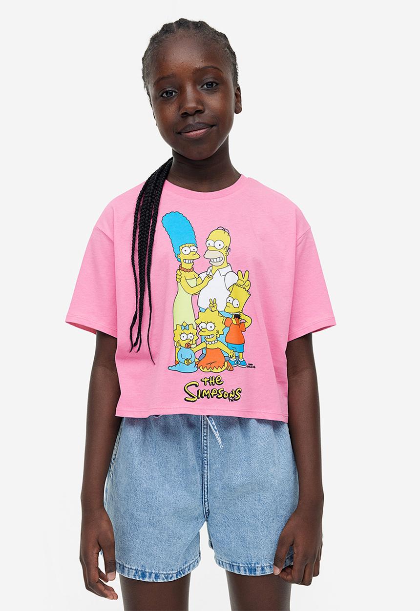 H&M - Oversized printed T-shirt - pink the simpsons 