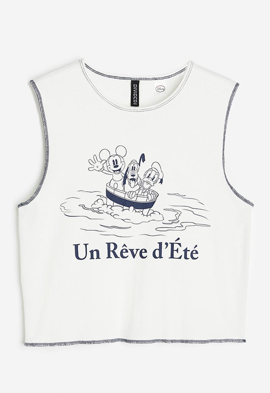 H&M - Printed vest top - white mickey mouse 