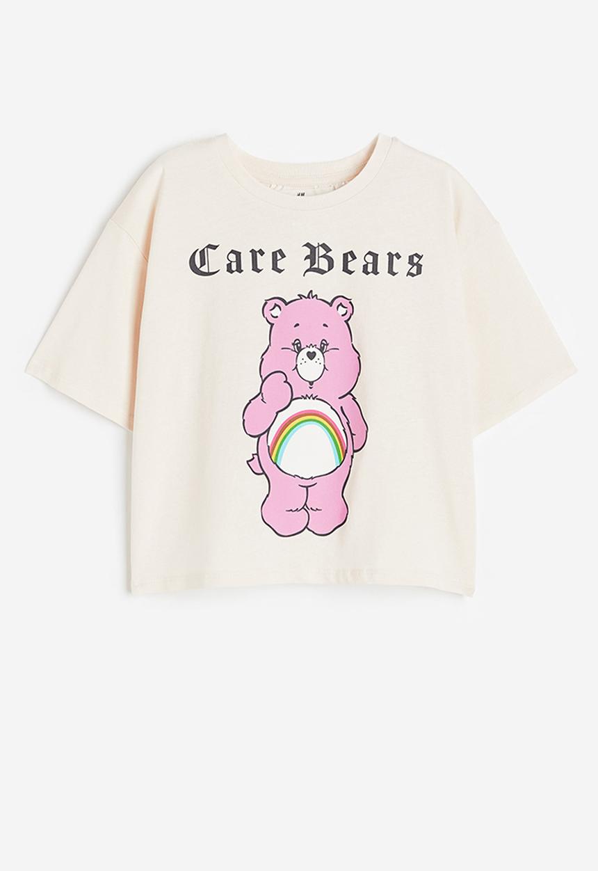H&M - Oversized printed T-shirt - light beige care bears 
