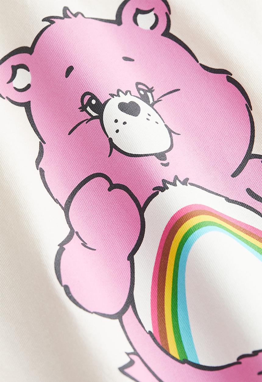 H&M - Oversized printed T-shirt - light beige care bears 