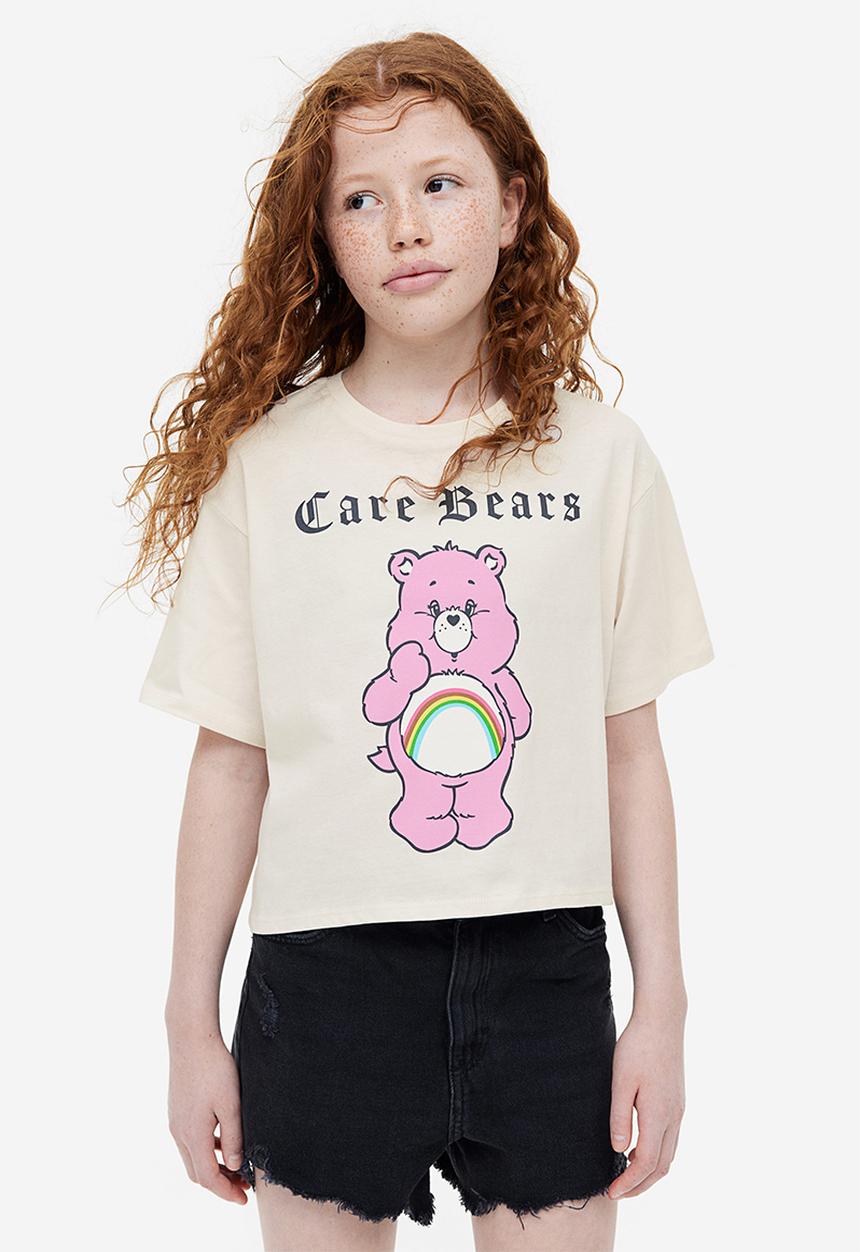 H&M - Oversized printed T-shirt - light beige care bears 