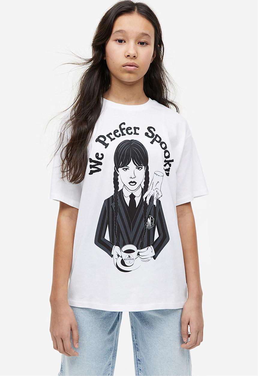 H&M - Printed cotton T-shirt - white wednesday 