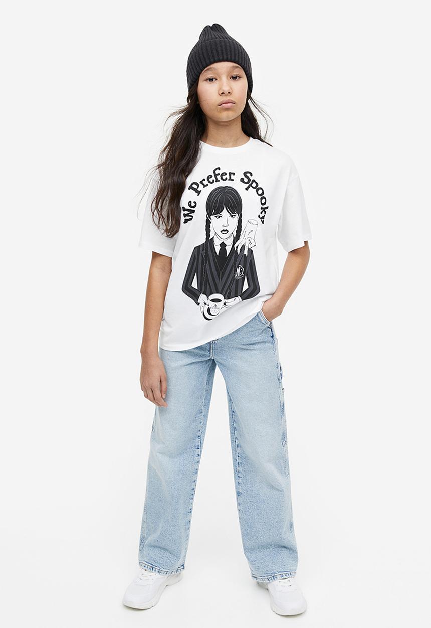 H&M - Printed cotton T-shirt - white wednesday 