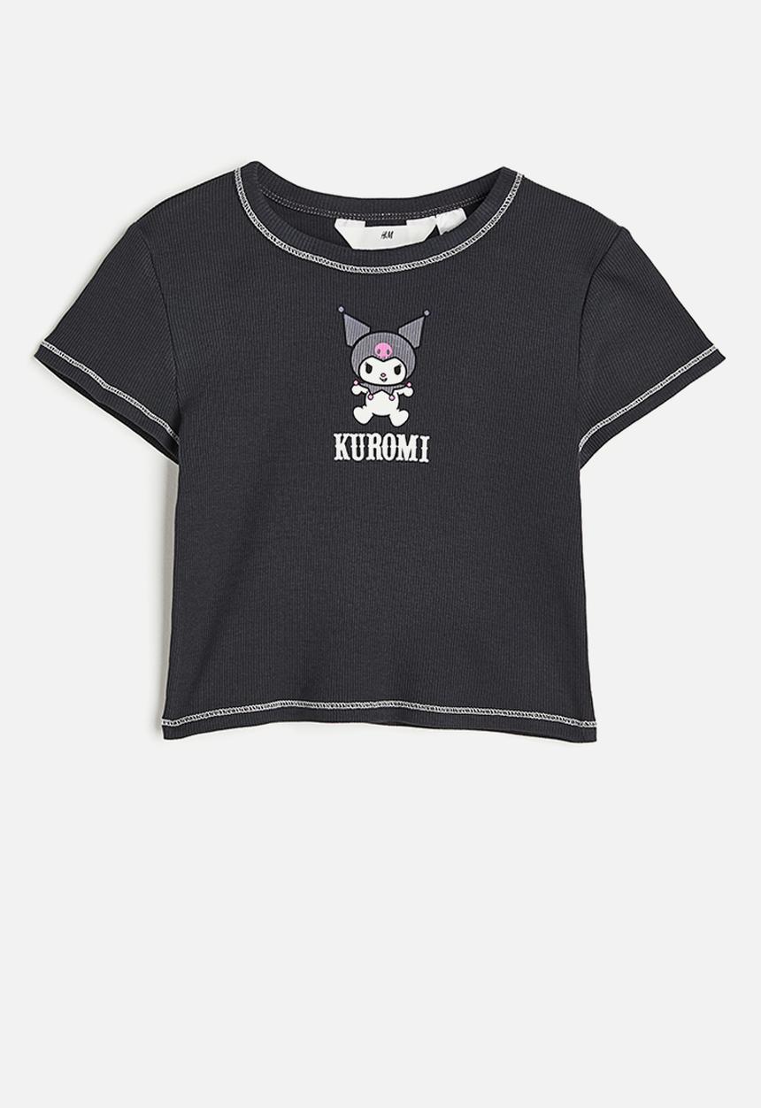 H&M - Printed T-shirt - black kuromi
