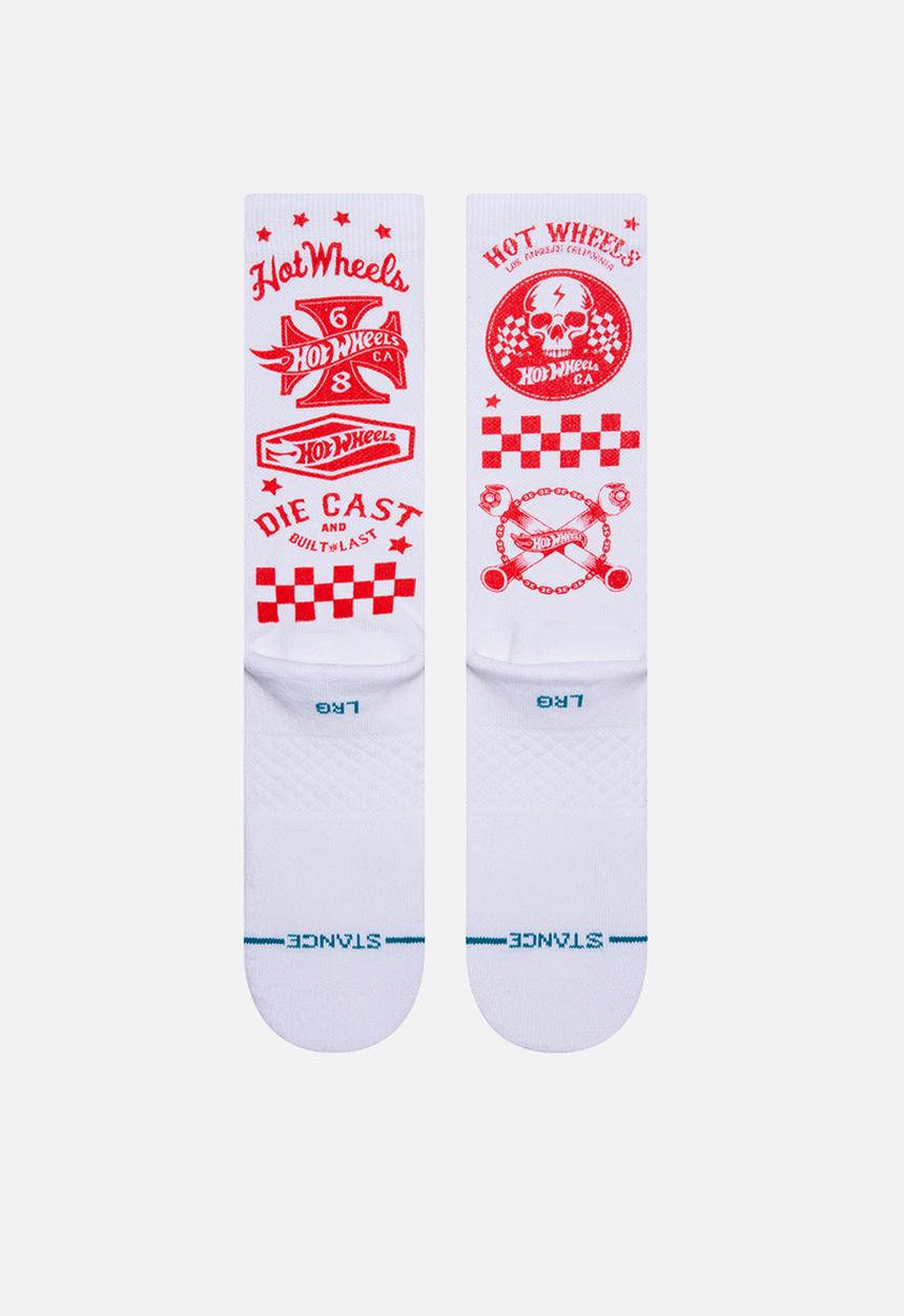 Stance Socks - Hot wheels - white