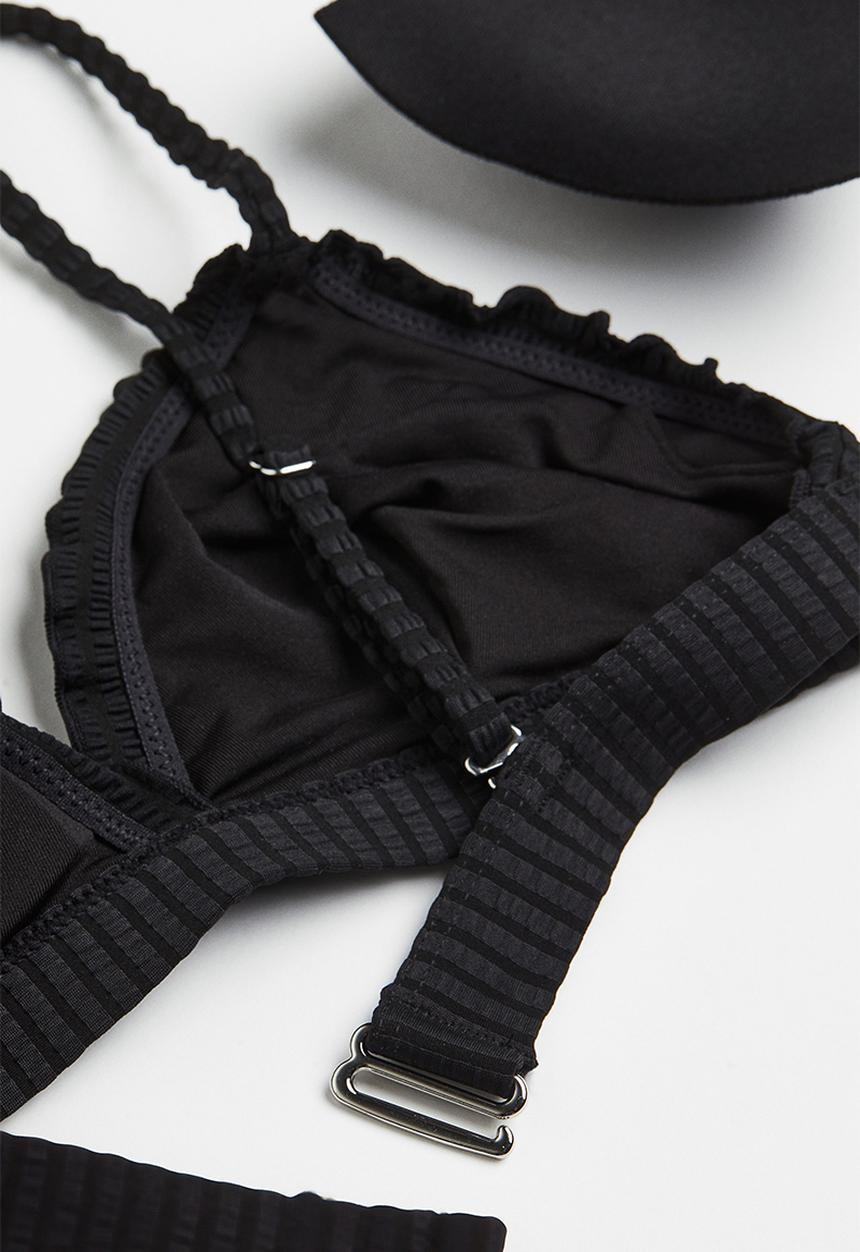 H&M - Padded triangle bikini top - black
