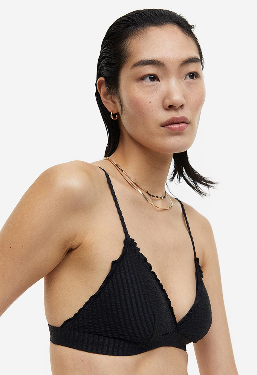 H&M - Padded triangle bikini top - black