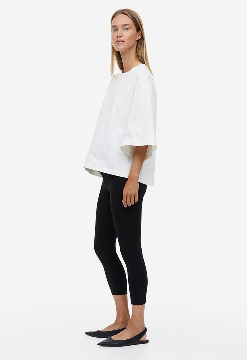 H&M - Mama 2-pack cropped leggings - black