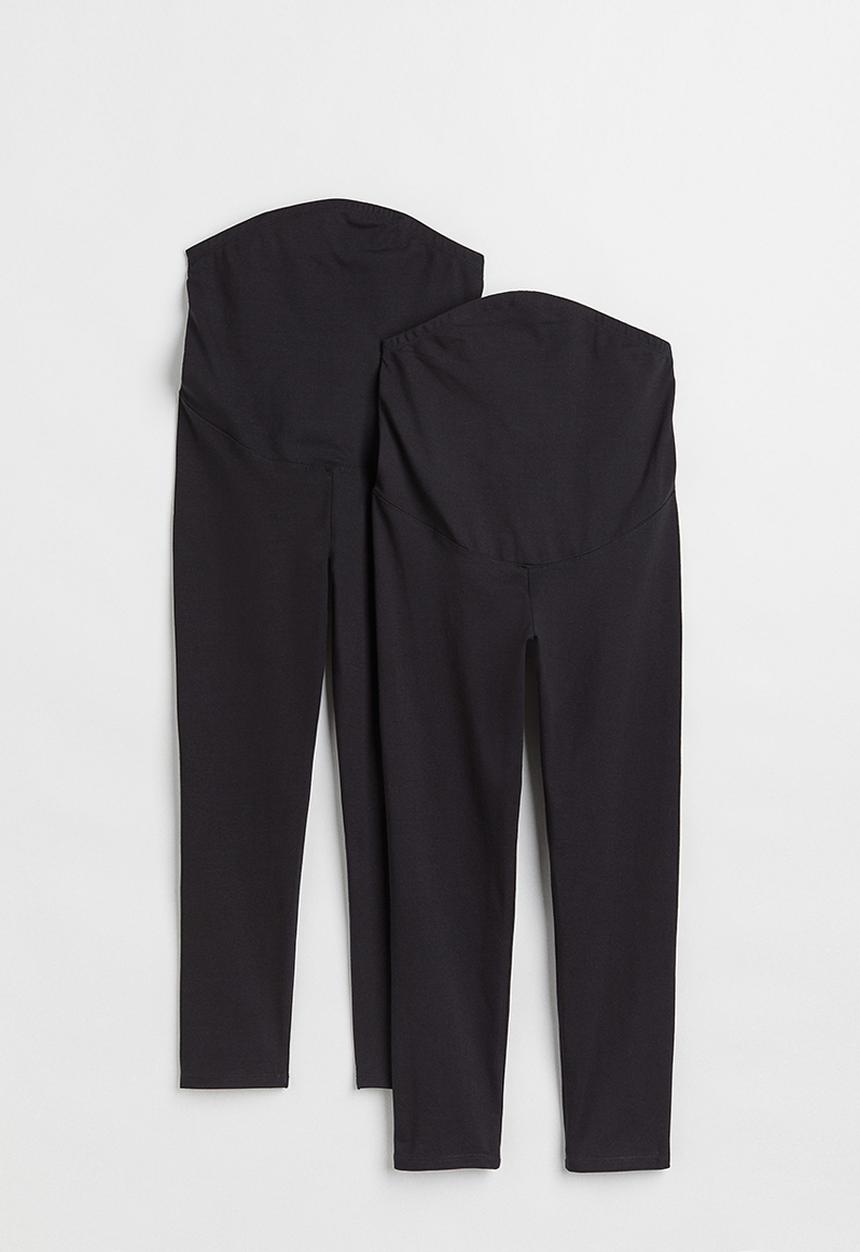 H&M - Mama 2-pack cropped leggings - black