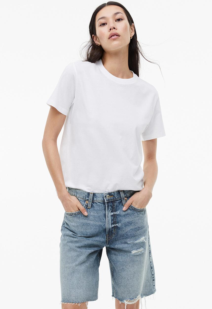 H&M - Low-waisted bermuda shorts -  denim blue