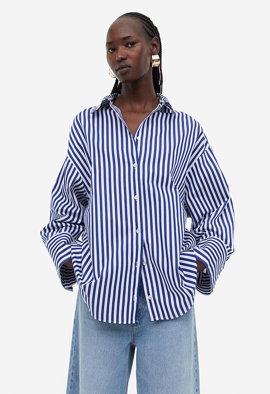 H&M - Oversized cotton shirt - blue