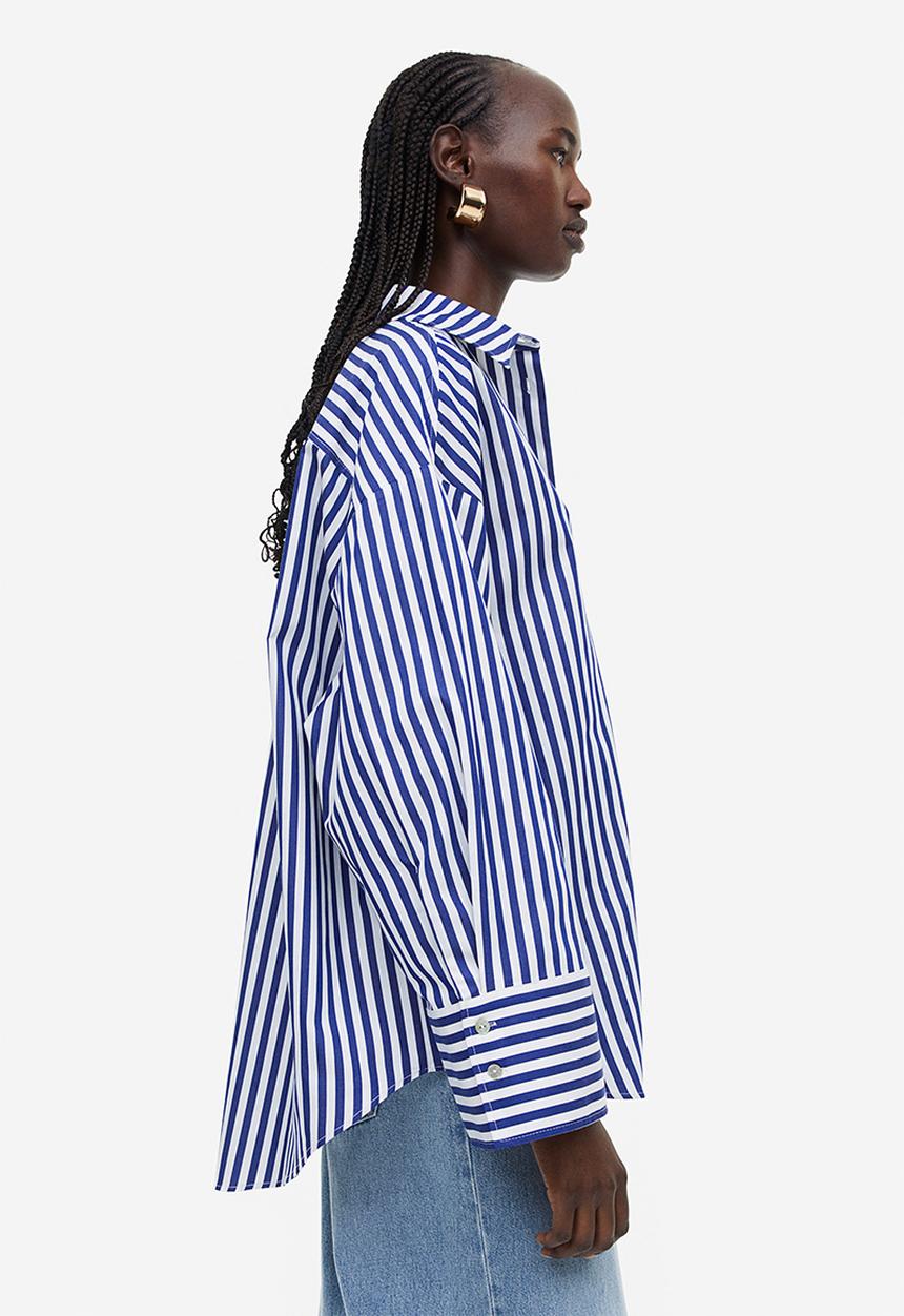 H&M - Oversized cotton shirt - blue