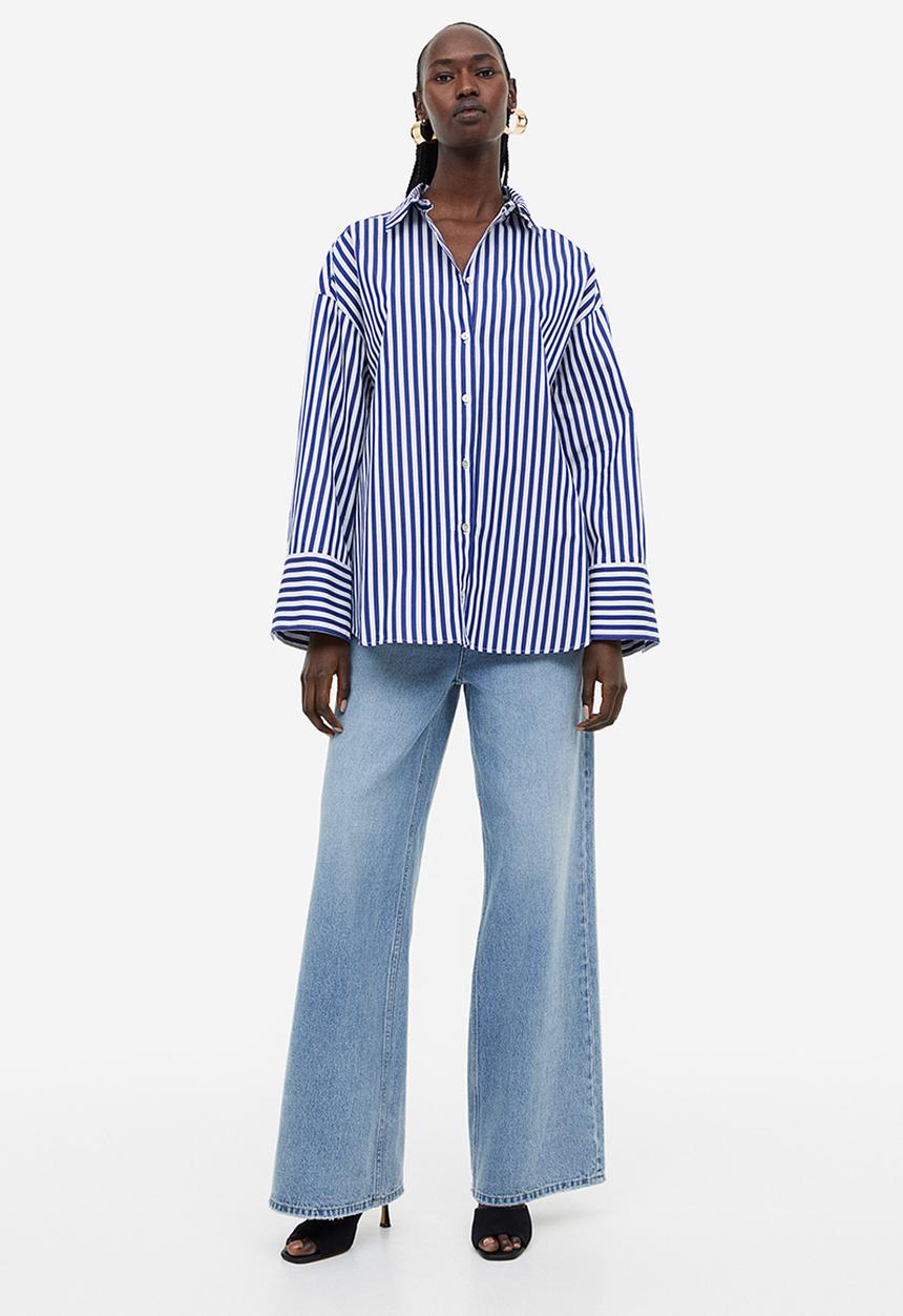H&M - Oversized cotton shirt - blue