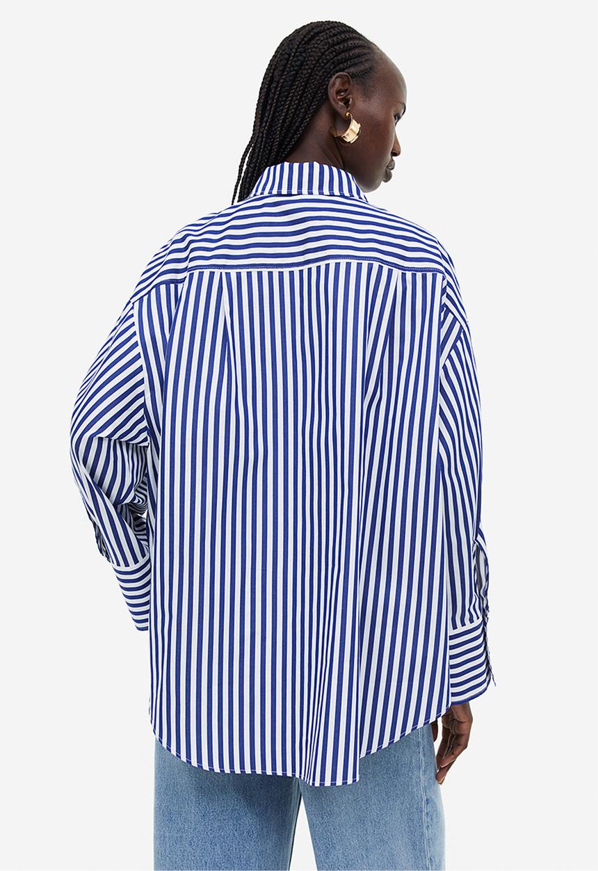 H&M - Oversized cotton shirt - blue