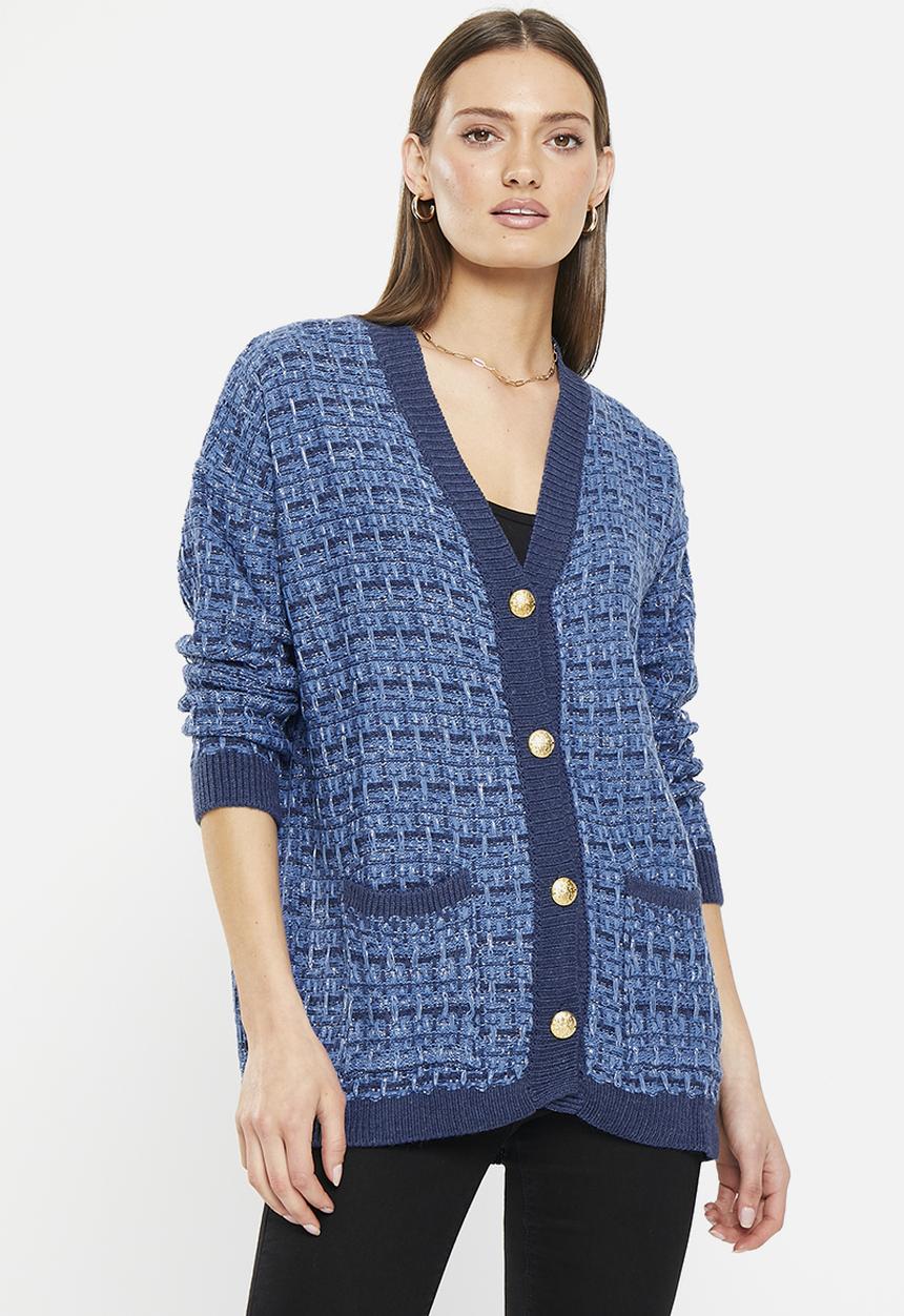 Trendyol - Oversized textured cardigan - indigo