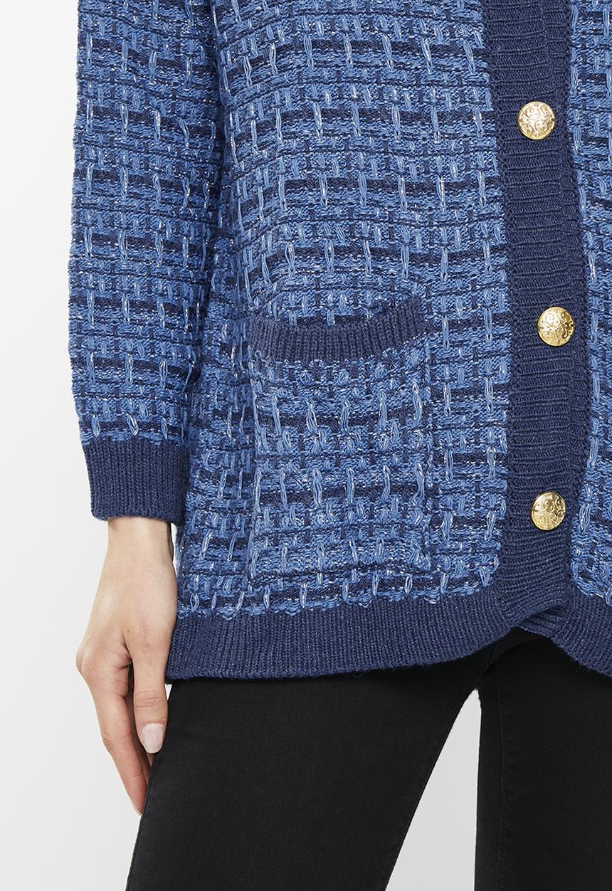 Trendyol - Oversized textured cardigan - indigo