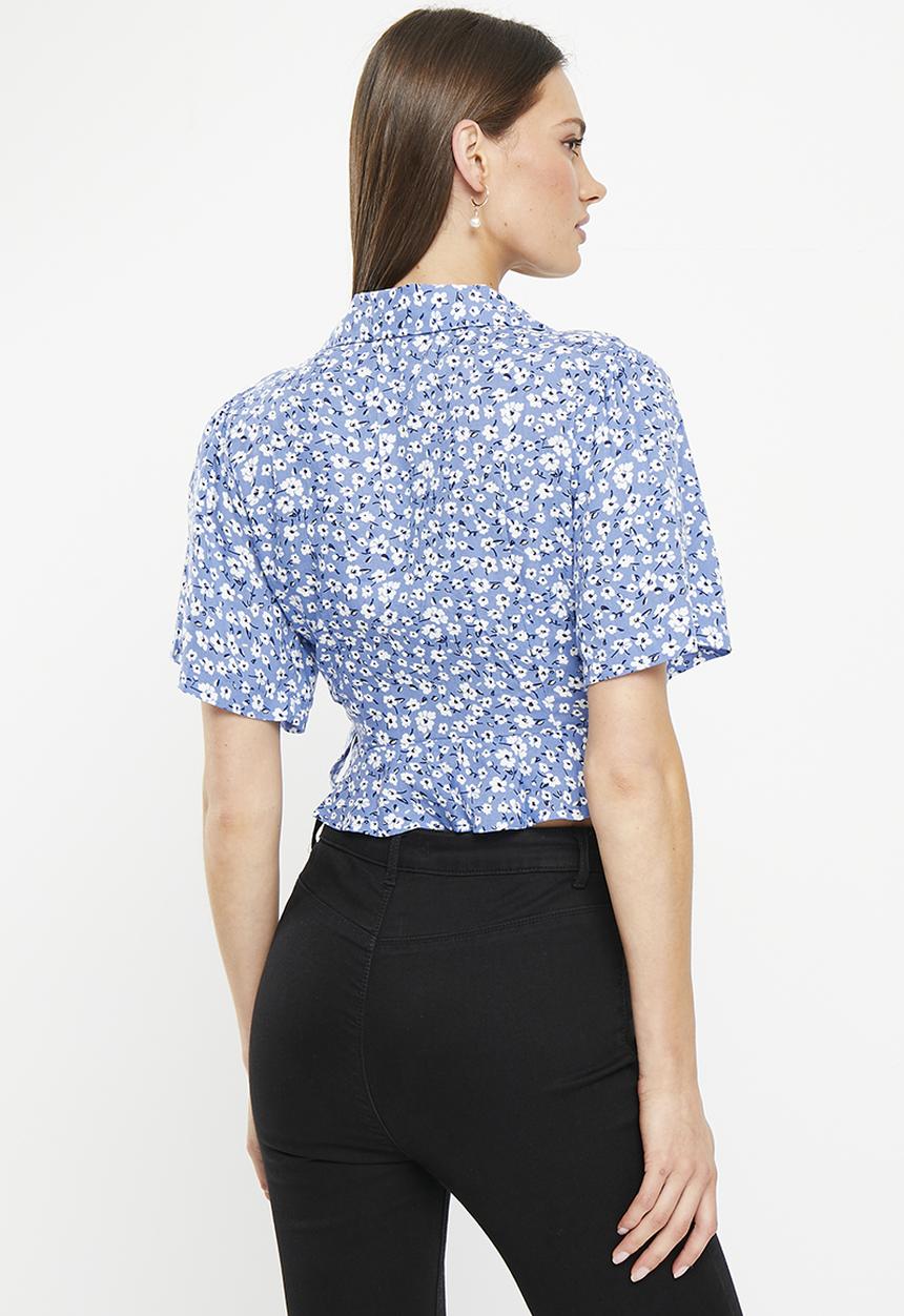Trendyol - Floral shirt - blue