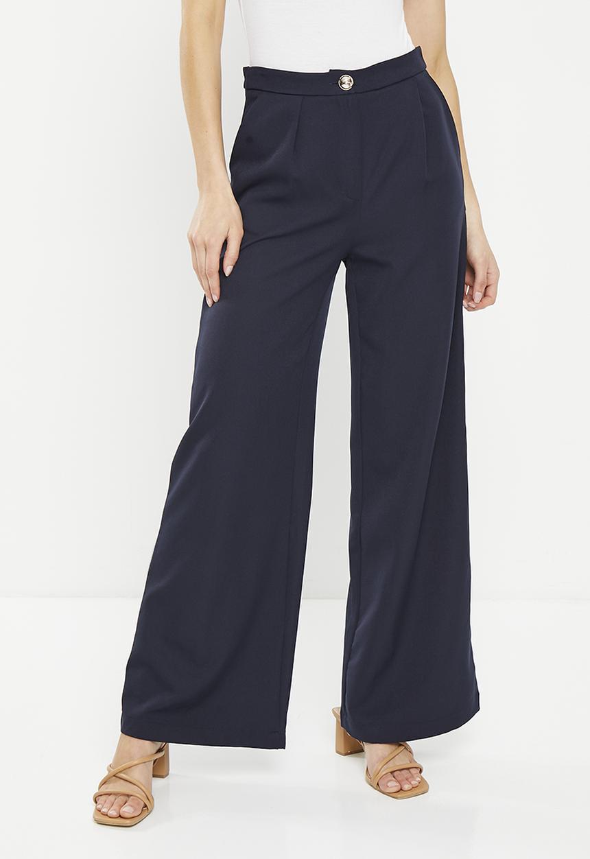Trendyol - Wide leg trousers - navy