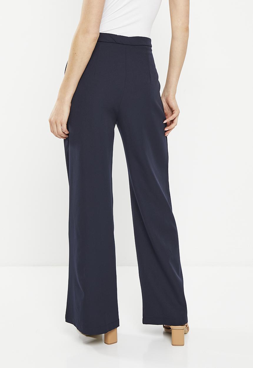 Trendyol - Wide leg trousers - navy