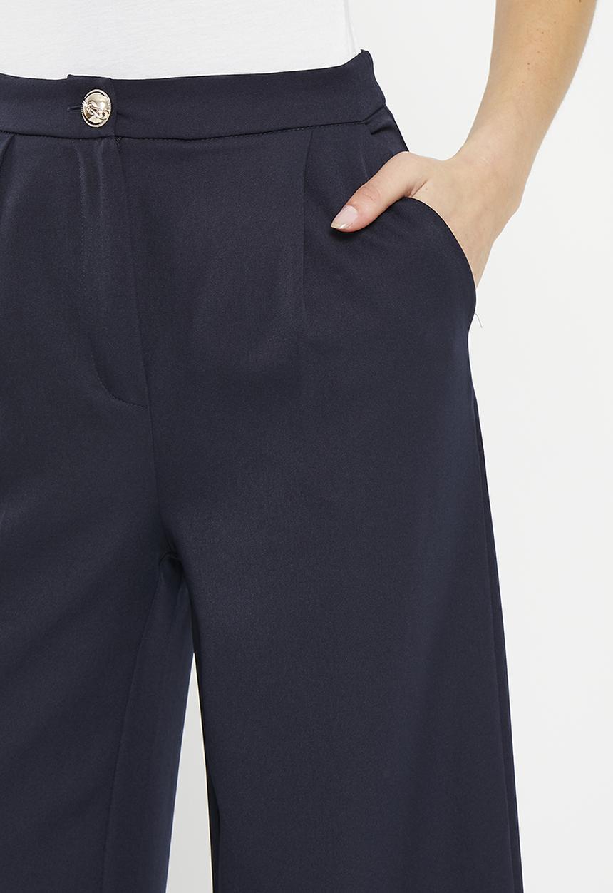 Trendyol - Wide leg trousers - navy