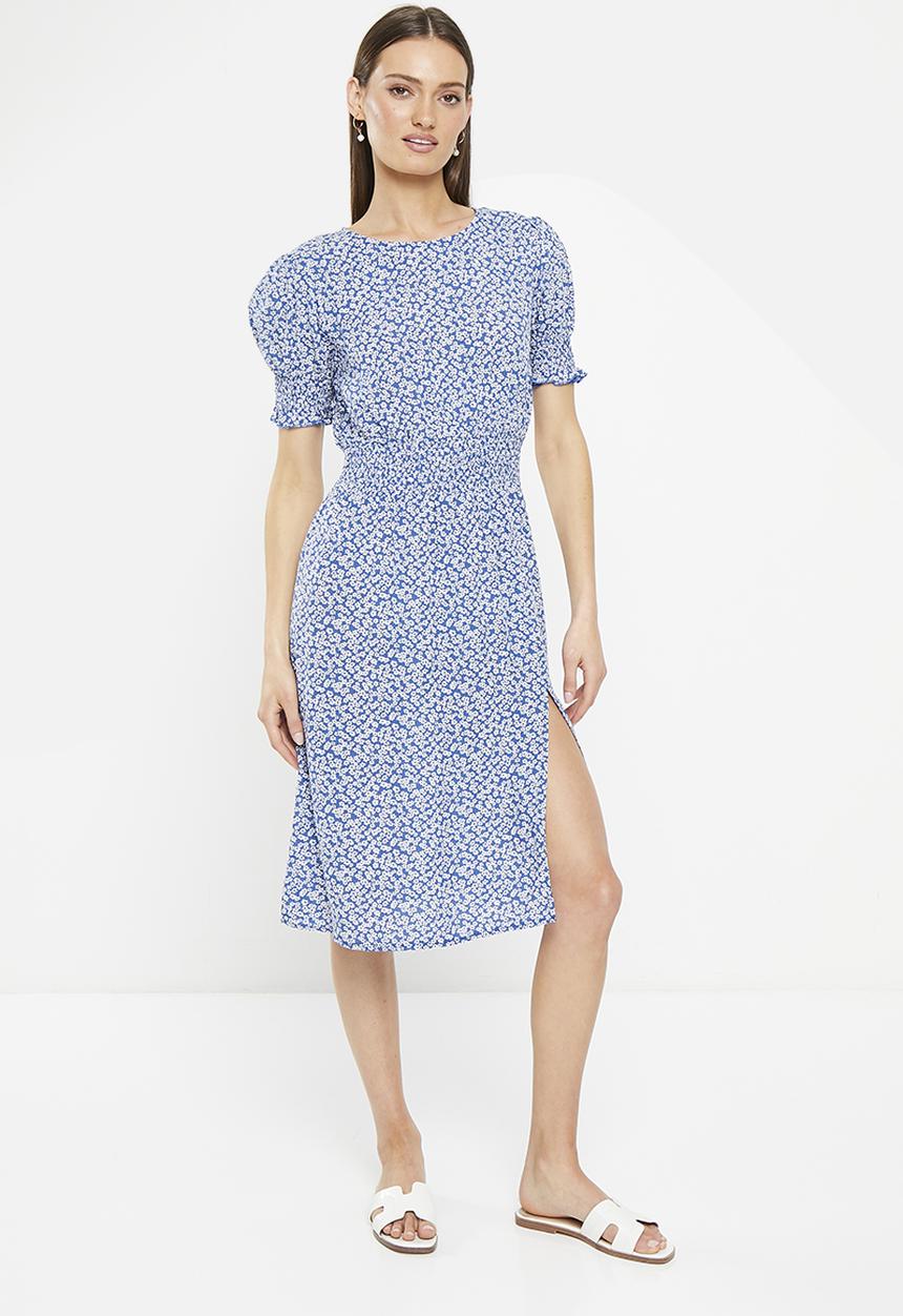Stella Morgan - Ditsy floral printed midi dress - blue